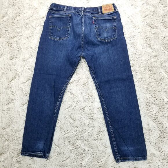 Levis Jeans Mens 38×30 Blue Regular Straight Dark Wash Denim - Picture 2 of 12